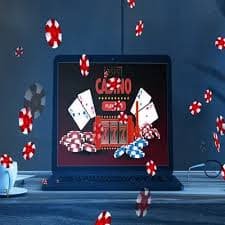 Antarmuka permainan blackjack dengan bagan strategi dasar yang tersedia di humastogel